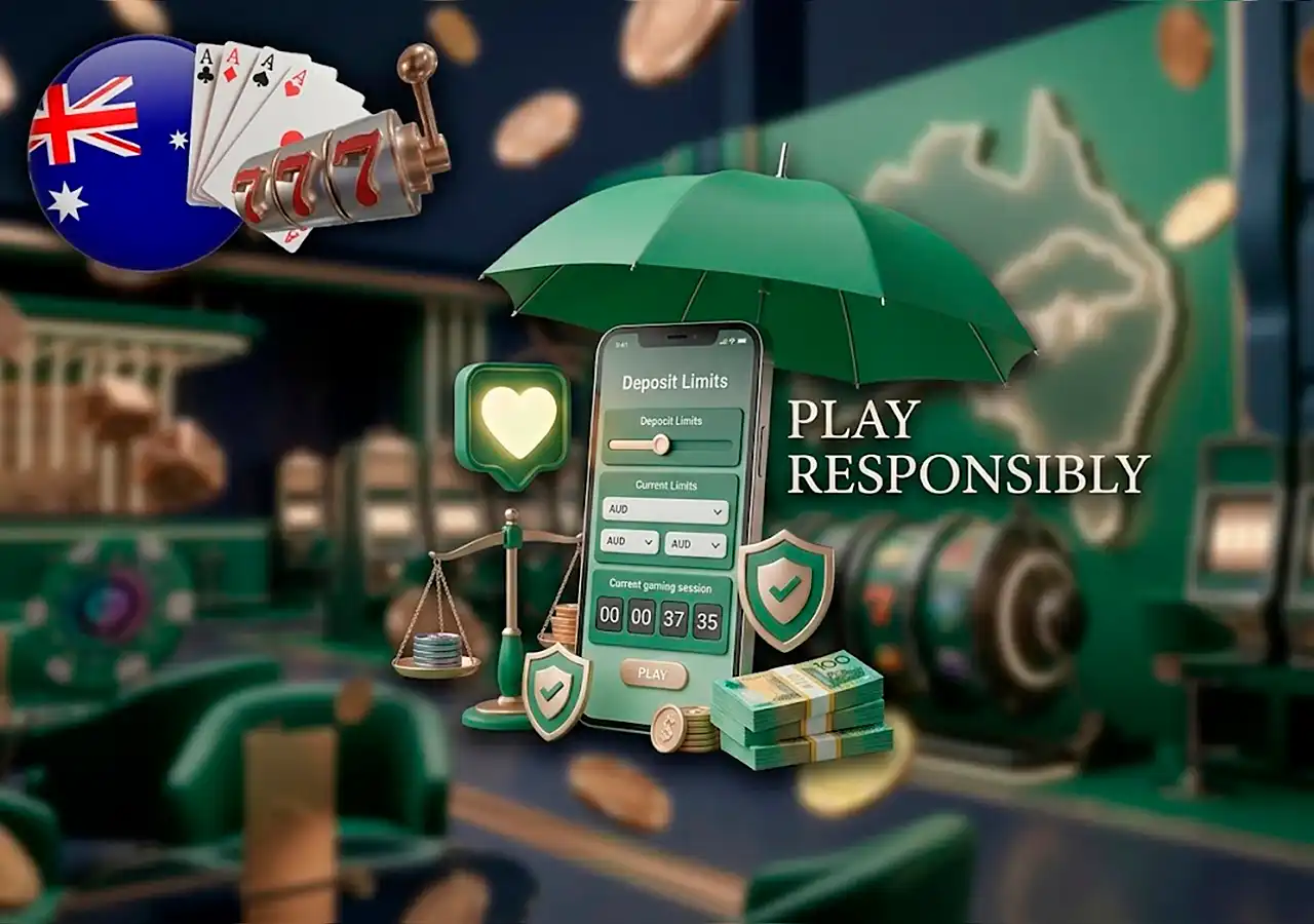 Responsible gaming controls with deposit limit settings and Australian help lines